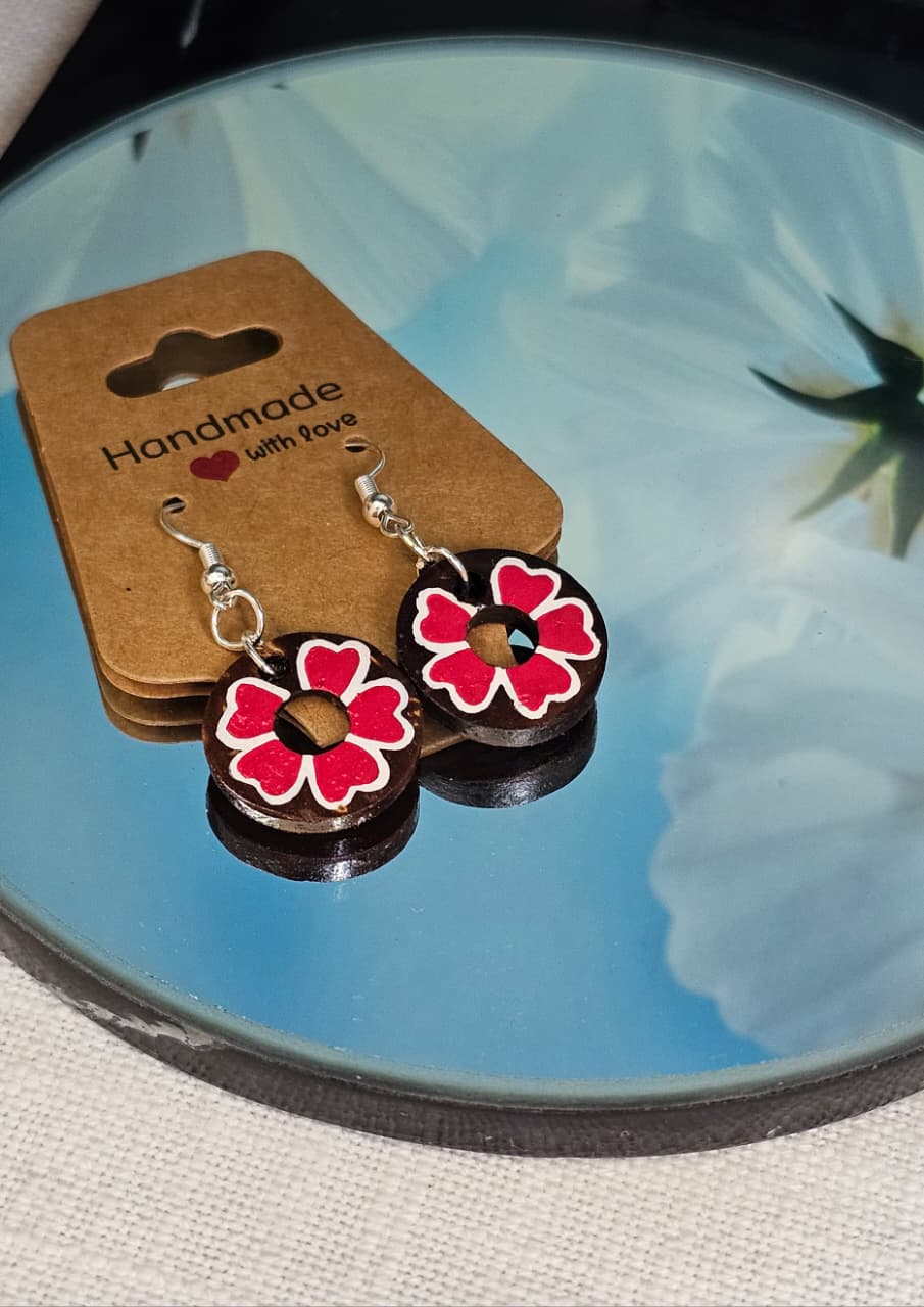 Pink Bloom | Coconut Shell Earring