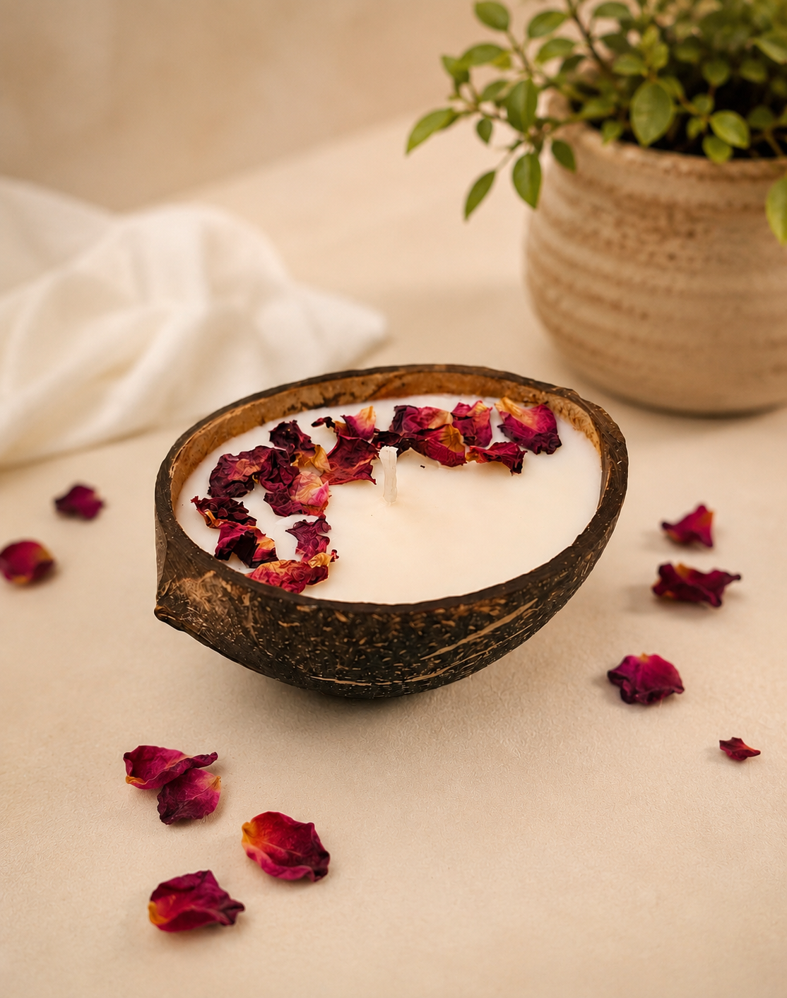 Coconut Shell  Candle - Oval | 130-150 gm